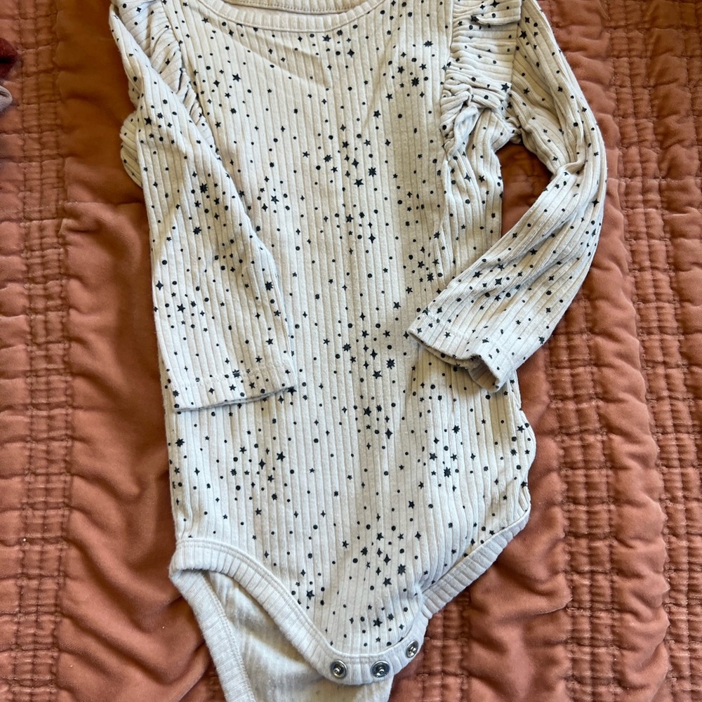 Cat & Jack Cream and Black Bodysuit One Piece